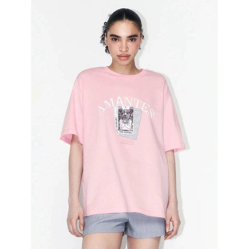 Loose Printed Cotton T-shirt Fashion Style New Arrival Loose Print Short Sleeve Cotton T-shirt Top