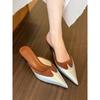 Fashion Elegant Pointed Toe Transparent PVC Heart High Heels Mules Slipper Shoes Women 2025 Black White Red Shoes Luxury Designer Pumps