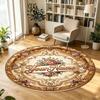 Floral Flowers (887) Theme Circular Crystal Velvet Carpet Customized Name & Text Round Soft Floor Rug For Living Room Bedroom Decor
