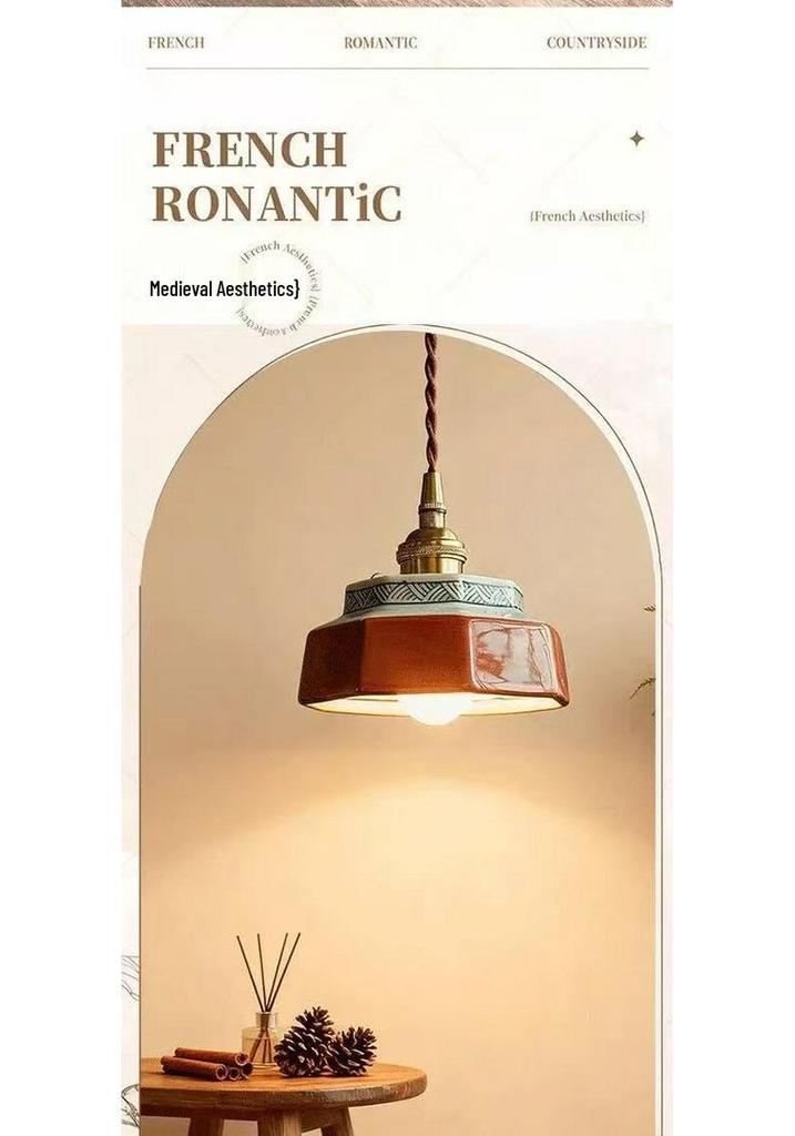 Mid-Century Japanese Ceramic LED Pendant Light for Bedroom, Dining Room, or Balcony
