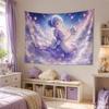 Pastel Galaxy Anime Girl Aesthetic Tapestry Soft Dreamy Starry Cartoon Wall Hanging Teen Dorm Bedroom Otaku Home Wall Decor
