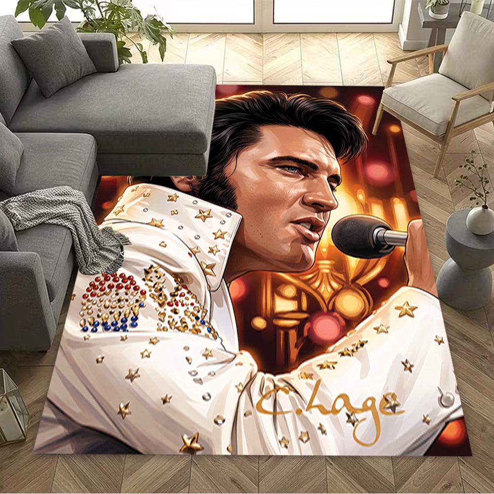 Elvis Presley Roses Carpet Perfect for Decorate room Foyer Dormitory Balcony Anti-slip Rug Anime Office Decor Perfect Gift for Friends & Family