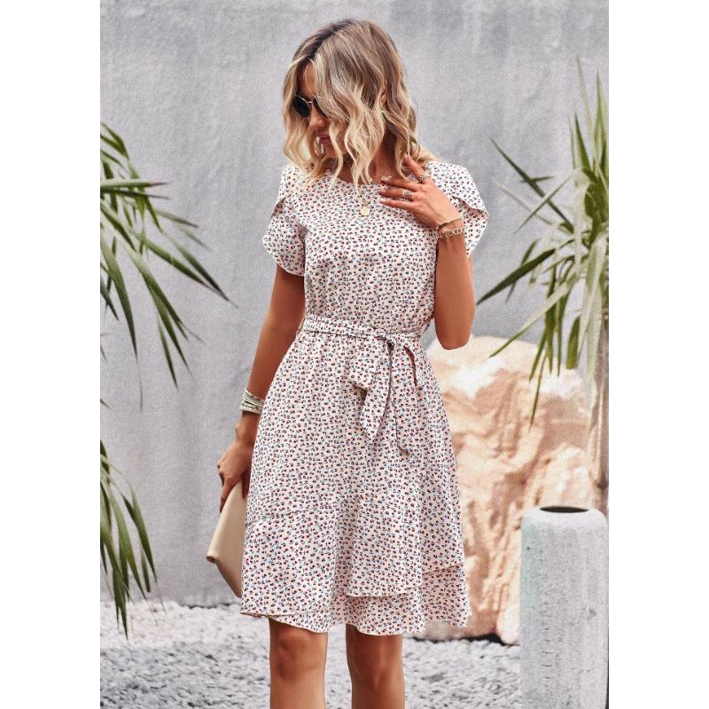 

Повседневное платье с круглым вырезом и летними бретелями, утягивающими талию, женские платья XL красный