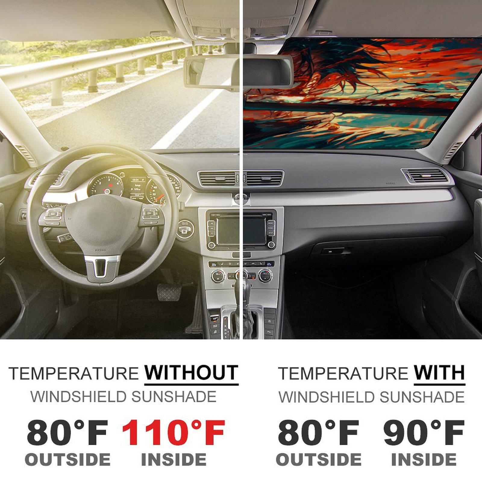 Aluminum Sunshade Windshield Cover for Summer Sun Protection 51×28 inch