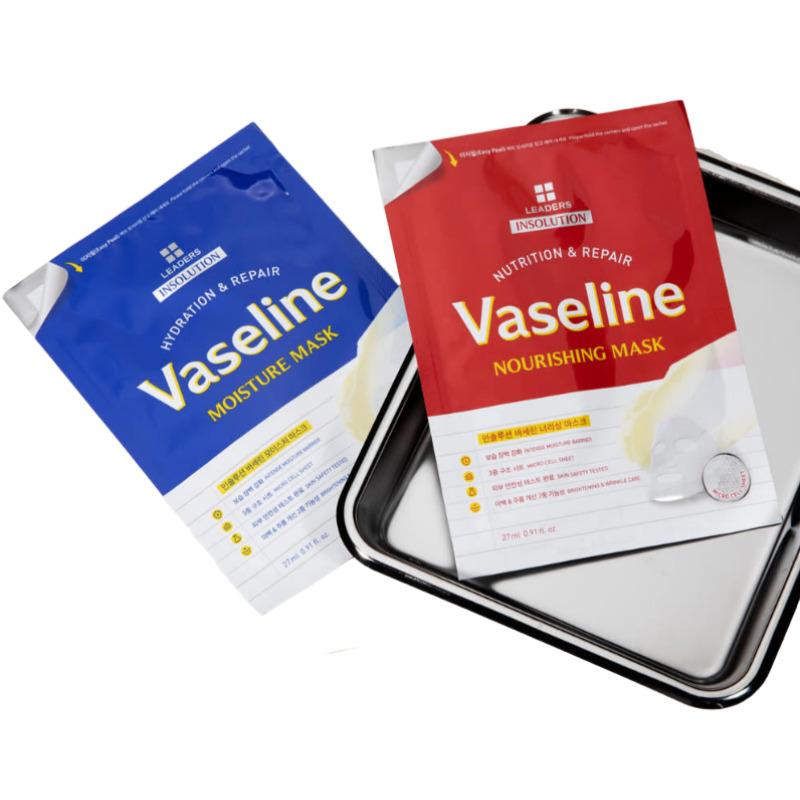 LEADERS Insolution Vaseline Moisture Mask (10 Sheets) + Nourishing Mask (10 Sheets) – Total 20 Sheets