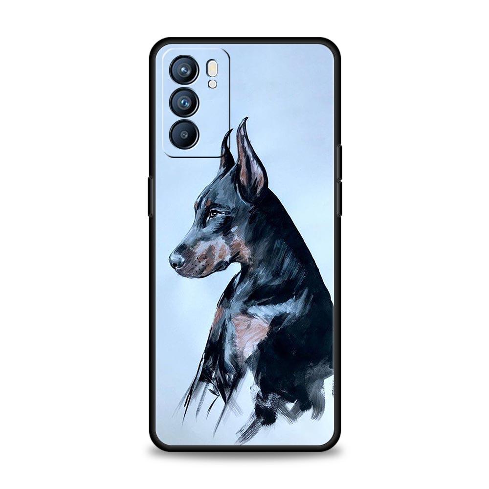 Doberman Dog Phone Case For Oppo Reno 13 12 11 10 7 F Find X5 X6 A98 A80 A79 A78 A57 A54 A31 A17 Pro 5G Soft TPU Cover Funda Bag