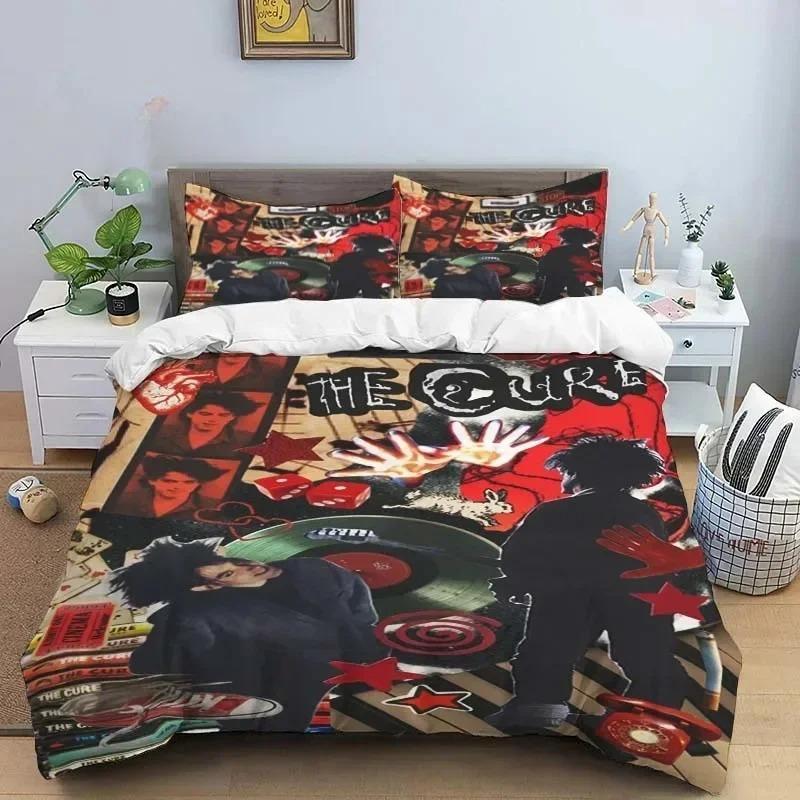 

Rock Band T-The Cure Logo Bedding Set Duvet Cover Bed Set Quilt Cover Pillowcase Comforter king Queen Size Boys Adult Bedding 135x200cm