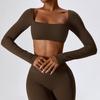 Womens Long Sleeve Yoga Top Quick-Dry Stretch Fitness Tee Running Gym Dance Outdoor Sports