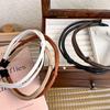 UXSL Korean Vintage Knotted Thin PU Leather Solid Color Headband Womans Temperament Elegant Hair Band Hair Hoop Hair Accessories