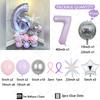 41pcs 4D Disco Balloon Cream Purple Number Birthday Balloon Set Music Enthusiasts Birthday Balloon Festive Party Decoration