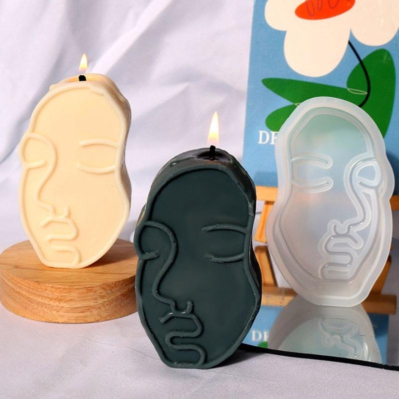3D Human Face Candle Mold Art Silicone Abstract Candle Mold Candle Making Portrait Mold for Handmade Soap Making Casting