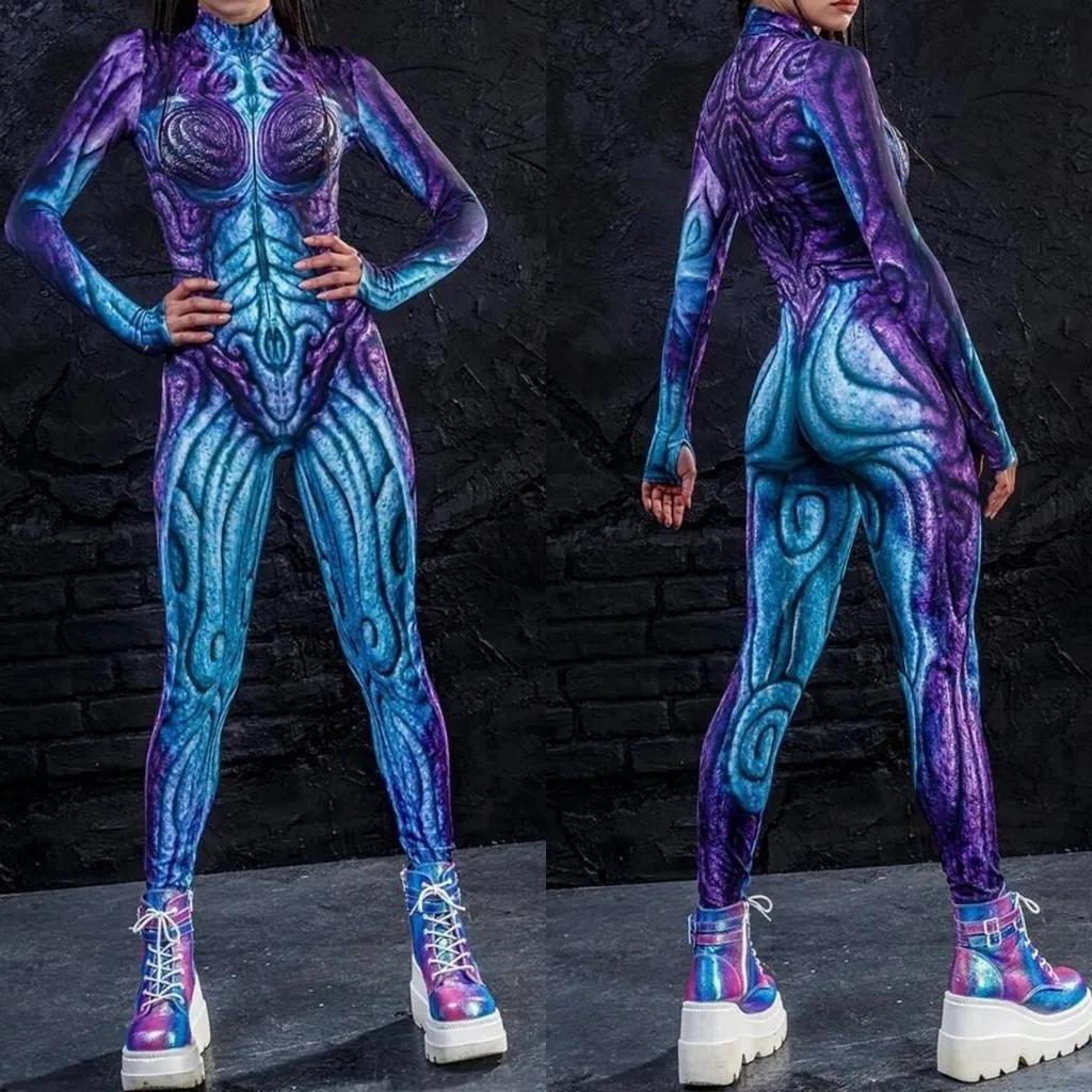 Costume de Scenă cu Imprimare Digitală 3D pentru Adulți Eveniment de Halloween Carnaval Petrecere Tematică Costum Cosplay Joc de Rol Salopetă
