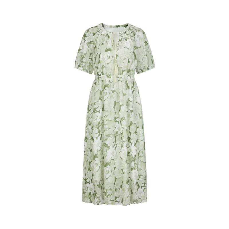 Juzhi Annakou Women's Botanical Print Chiffon Dress