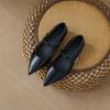 Low-heeled black temperament Mary Jane single shoes women's shoes new spring and autumn flat-bottomed pointed evening shoes
