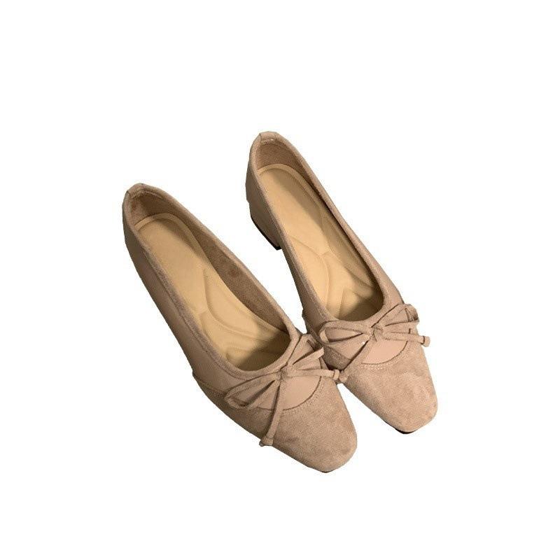 Thick heel small fragrant wind patent leather single shoes women's 2024 new French splicing bow evening ladyshoes