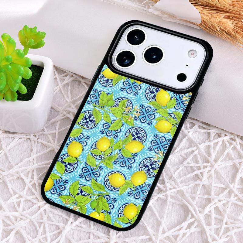 Mediterranean Lemon Shockproof Phone Case for iPhone 17 Air 16e 15 11 12 14 13 Pro Max Cover Coque