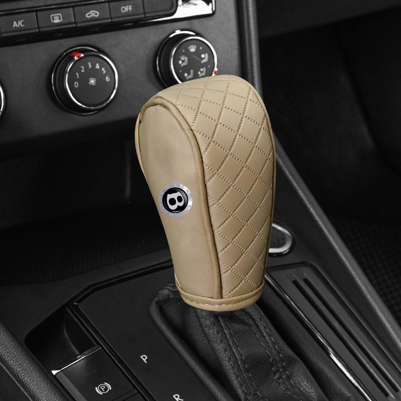 

Car Gear Shift Protector Perforated Cowhide Breathable Cover for New Bentley Flying Hurtling Spur Continental GTBentaygaMulsanne бежевий