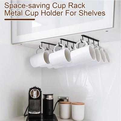 1/3 pezzi sotto il mobiletto portabicchieri d'acqua con ganci multipli sotto il ripiano facile da installare portabicchieri da caffè tazze utensili