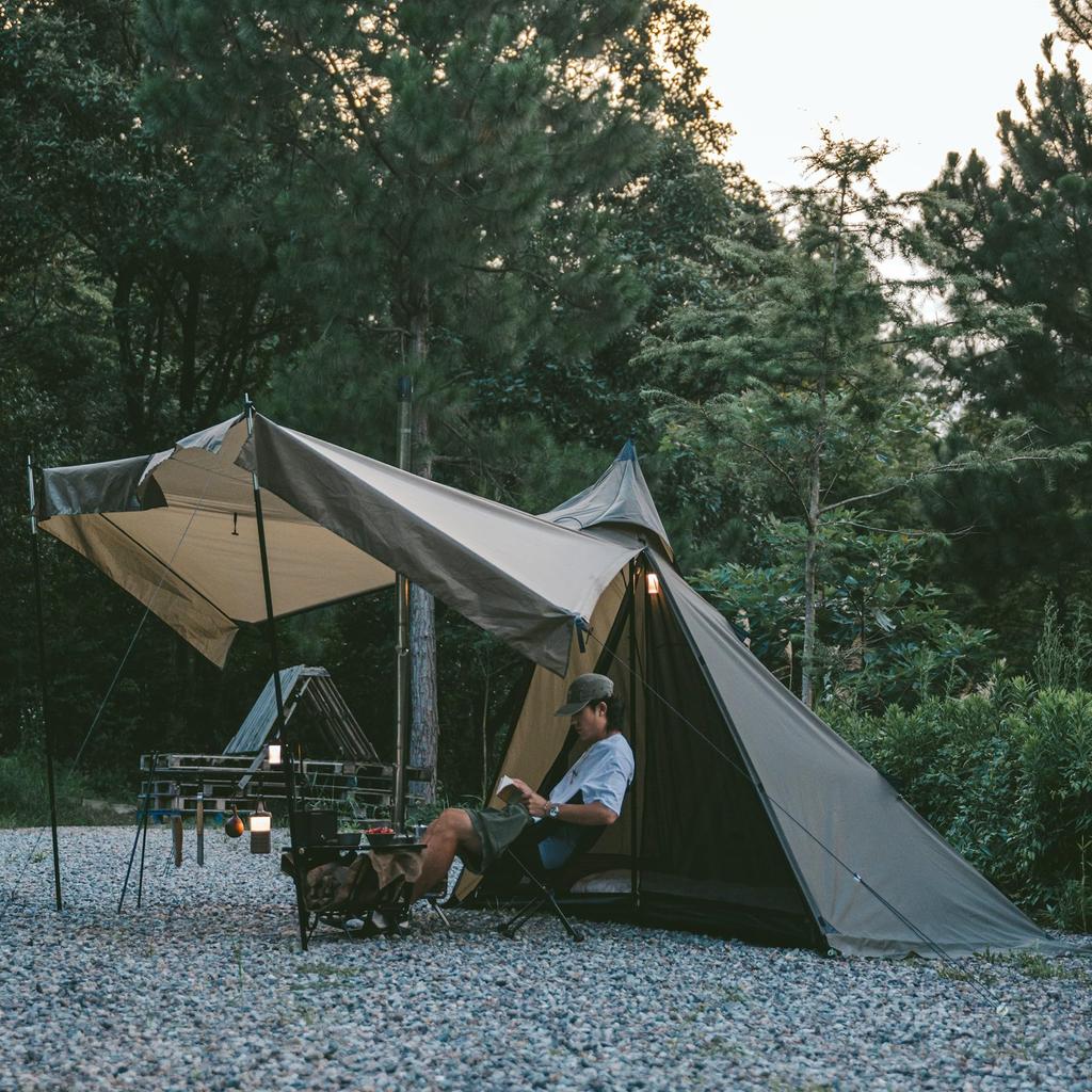 Naturehike Official Shop One Pole Tent Bonfire Allowed Flame Retardant With Chimney Hole Skirt Solo Lightweight Easy Setup Compact For People