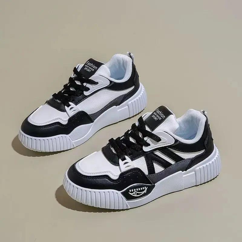 Platform Women's Vulcanized Shoes Outdoor Sports Running Shoes Comfortable and Versatile Female Shoes Lace Up Sneakers