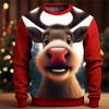Graphic Squirrel Men's Fashion 3D Print Sweatshirt Holiday Vacation Sweatshirts Black Red Long Sleeve Crew Neck Print Designer