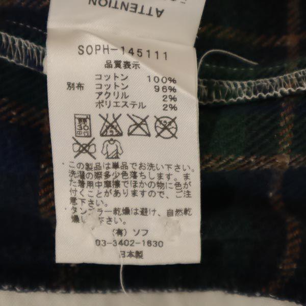 SOPHNET. made in Japan Check switching Long sleeve Button down shirt M Men's Used