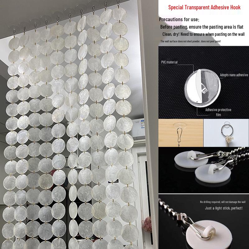 Natural Seashell Wind Chime & Lamp Curtain - Handmade Bodhi Wedding Decor