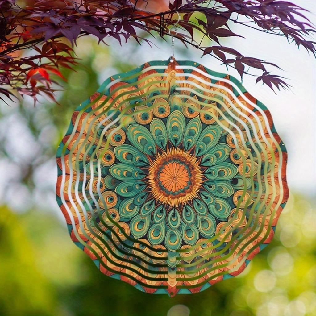 10 Inch Hanging Wind Chime with Rotating Hook Dynamic Design Outdoor Decor for Balcony Garden Spring Summer Gift for Family Friends