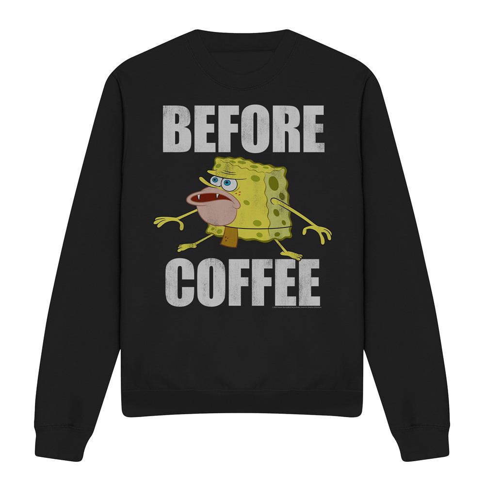 SpongeBob SquarePants Unisex Adult Before Coffee Meme Sweatshirt