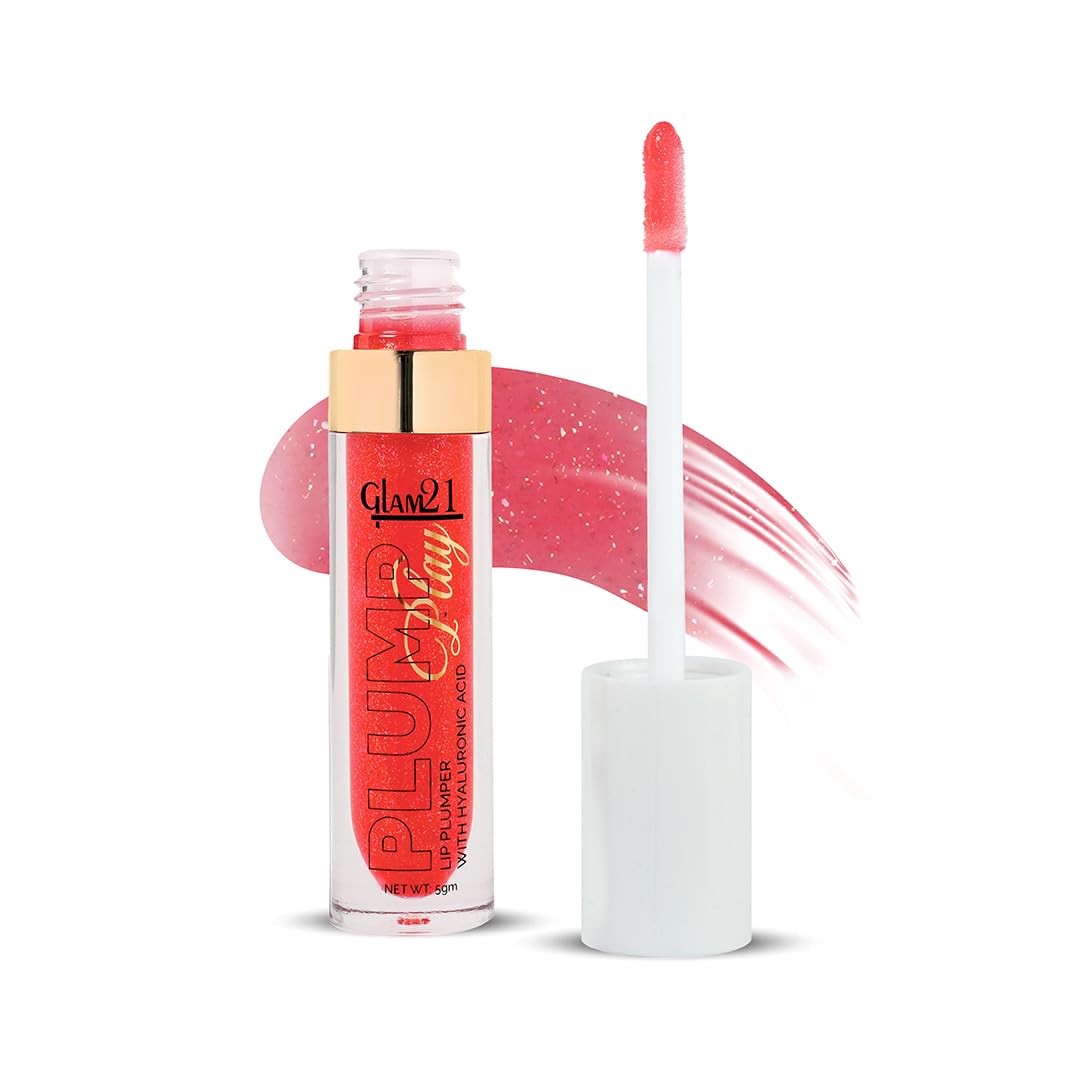 

Glam 21 Lip Plumper With Hyaluronic Acid | Lightweight Lip Gloss With High Shine Glossy Finish For Fuller And Plump Lips | 03 Red Lights - 5 Gm