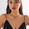 Ingemark Vintage Black Leather Braid Wax Cord Chain Necklace for Women Goth Hollow Out Love Heart Pendant Choker Y2k Jewelry New