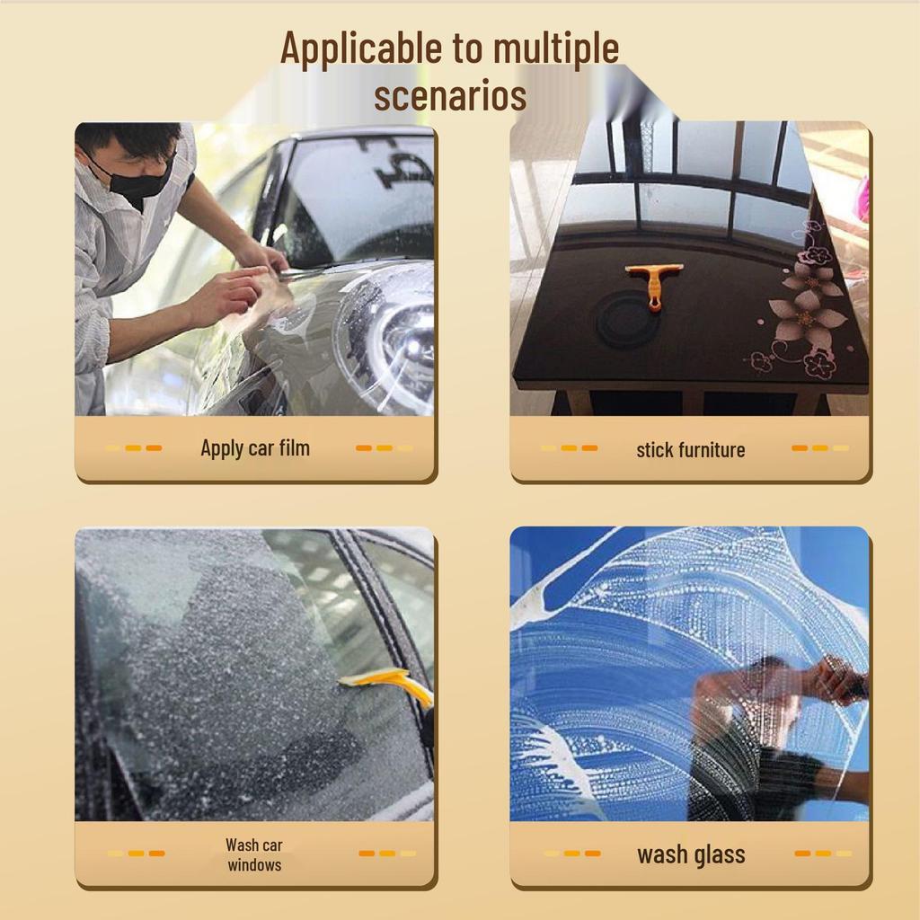 Gelber Sehnenschaber: Auto Werbefilm Werkzeug und Glasabzieher mit kurzem Griff