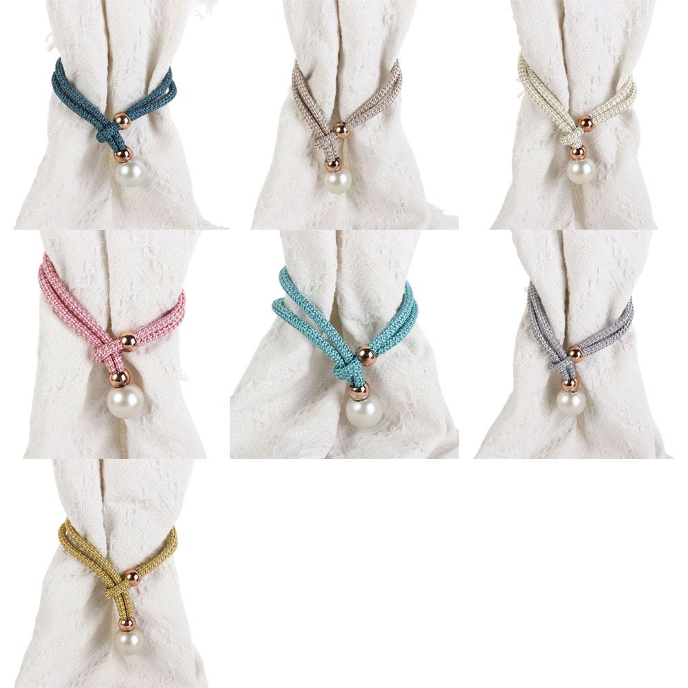 Polyester Pearl Curtain Tieback Adjustable Curtains Tie Rope Pearl Curtain Buckle Decoration