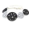NOA [J3178] - Designer Bracelet 'Flora' Black White