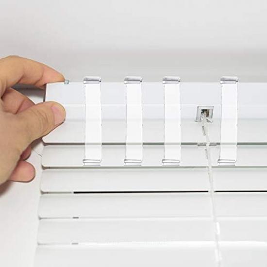 Blulu 3 Inch Valance Clips Window Blind Hidden Clip Clear Plastic Retainer Latent for Horizontal Blind(12 Pieces)