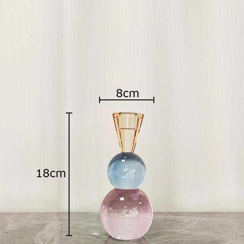 Bubble Ball Shape Candle Holder Ornaments Transparent Glass Candlestick Desk Decoration Wax Melt Burner Home Aroma Container