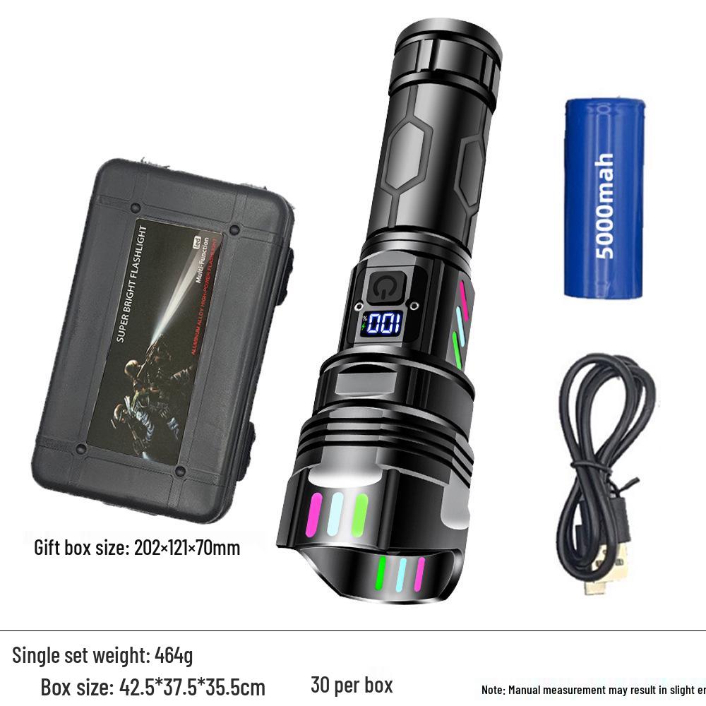 Rechargeable Long-Range Tactical Laser Flashlight: Super Bright, Portable, Telescopic, Outdoor Use