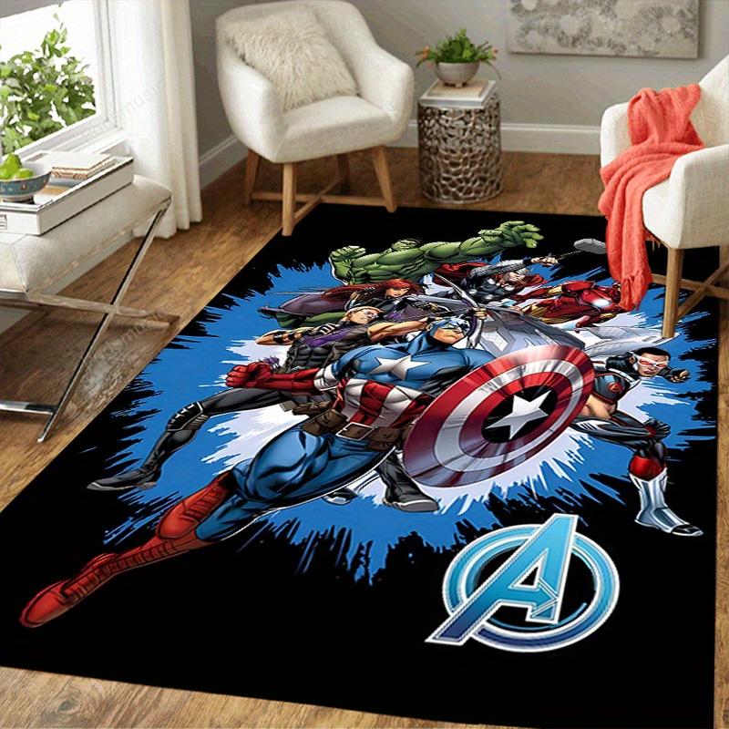 1pc Marvel Avengers Super Heroes Area Rug, Non Slip Floor Mat, Cartoon Character Design, Soft Velvet, Room Decor, Washable