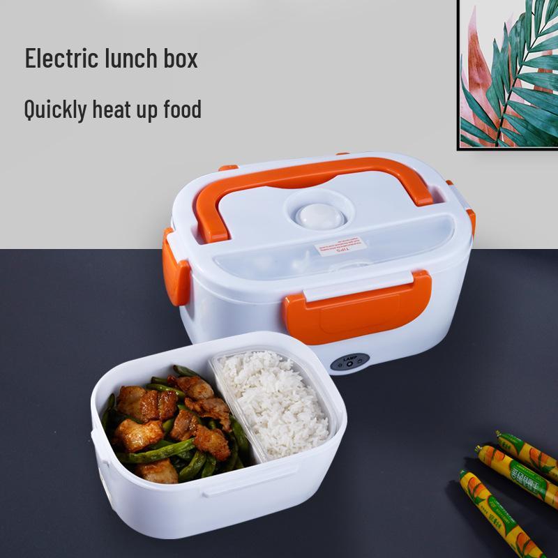 Portable Rechargeable Electric Lunch Box for Car and Home - Self-Heating, Insulated Food Warmer