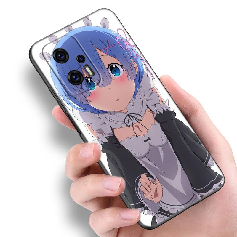 Anime Cute REM Black Silicone Phone Case For Xiaomi POCO X3 X4 NFC F3 F4 GT F5 M3 M4 M6 X5 X6 Pro 5G C55 C65 M5