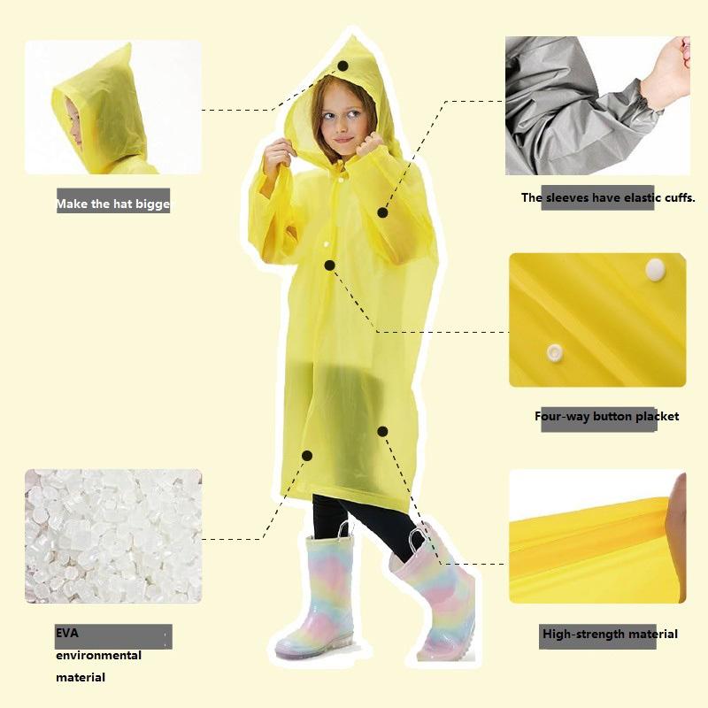 Regenmantel Wasserdichter Regenmantel Wasserdichter Poncho Baby-Regenmantel für Jungen Mädchen Gelber Regenmantel XYJ02