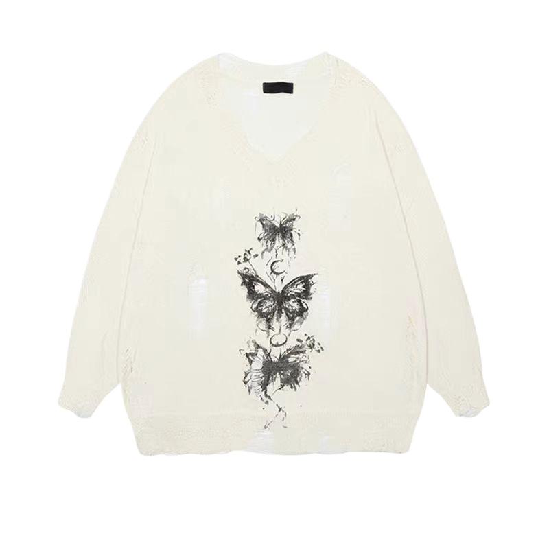 

Осенняя черная готическая футболка с принтом граффити для женщин в стиле Харадзюку, корейская, 90-е, винтажная, с длинным рукавом, эмо, рваные топы, одежда 2000-х годов, новая XXXL белый