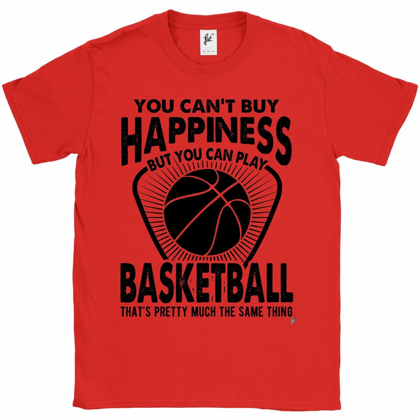 You Cant Buy Happiness But You Can Play Basketball Mens T-Shirt XXL