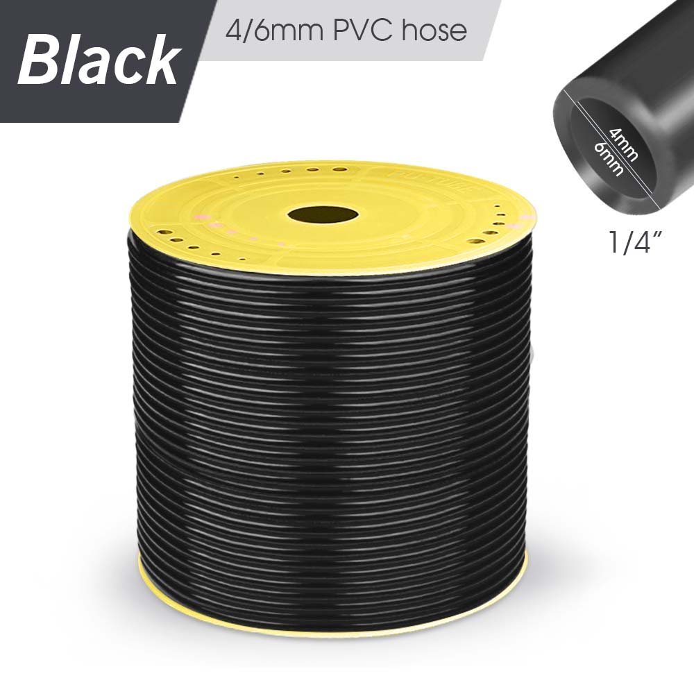 

5-50m Garden 4/7mm PVC Hose DIY Gardening Automatic Watering System Punching Micro Drip Irrigation Ootted Plant Pipe Sprinkler 4 l 7mm&5m чёрный