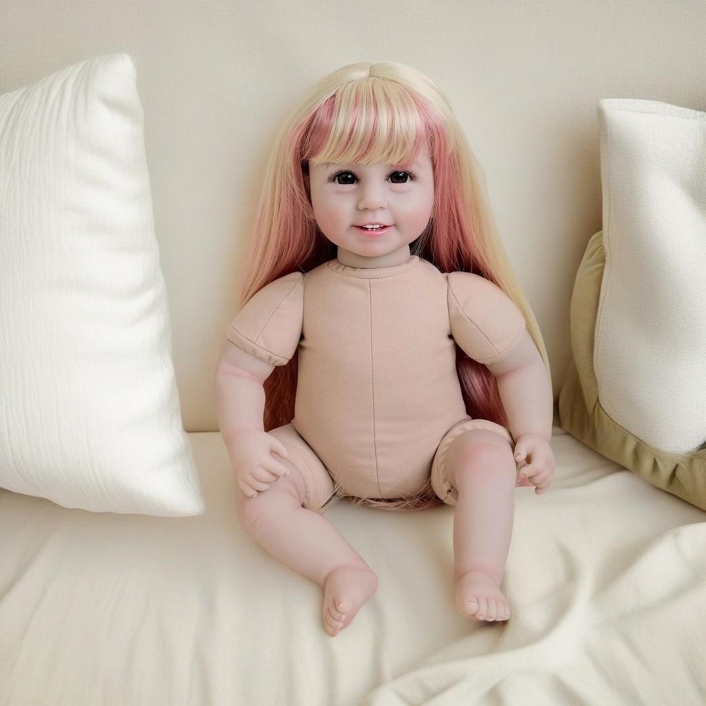 Silicone Doll Wig Set With Colorful Hair For Creative Play