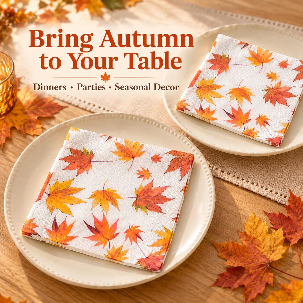 Maple Leaf Paper Napkins 20pcs