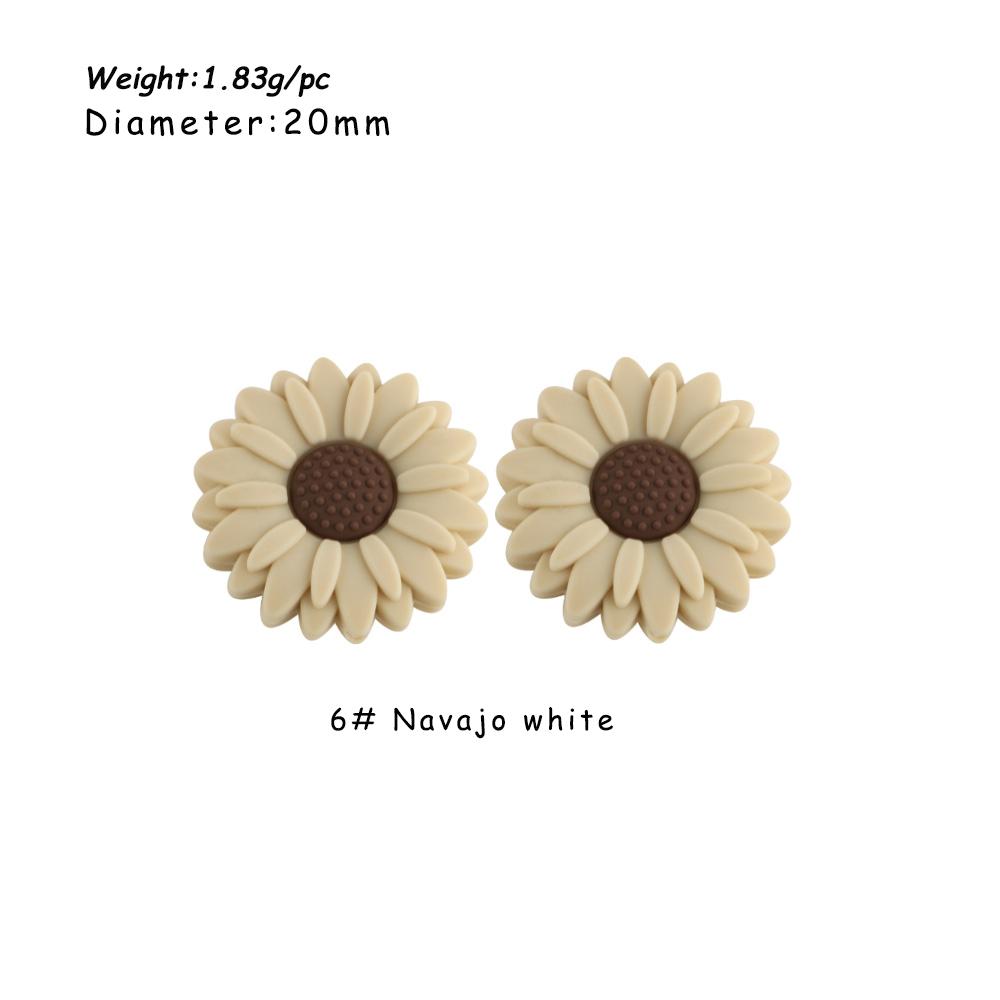 Kovict 5/15Pcs Daisy Sunflower Mini Silicone Beads DIY Pacifier Chain Bracelet Necklace Handmade Accessories For Jewelry Making