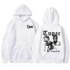 Rapper Tupac 2pac Hoodie Herren und Damen Sportbekleidung Neutraler Hoodie Mode Buchstabenbedrucktes Muster Hip Hop Sportbekleidung Lässig