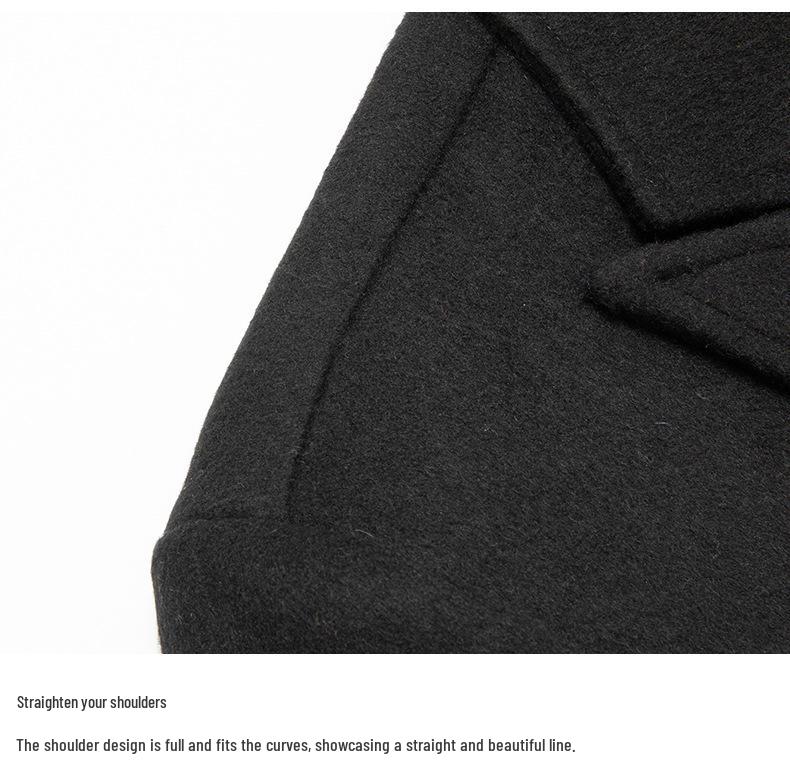 European Size Men's Long Wool Over-the-Knee Coat, Autumn/Winter