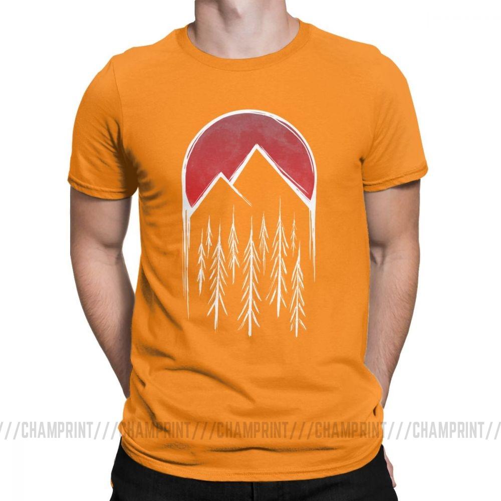 Twin Peaks T Shirts Men Red Pine Tree Moon High Quality Tops Short Sleeve